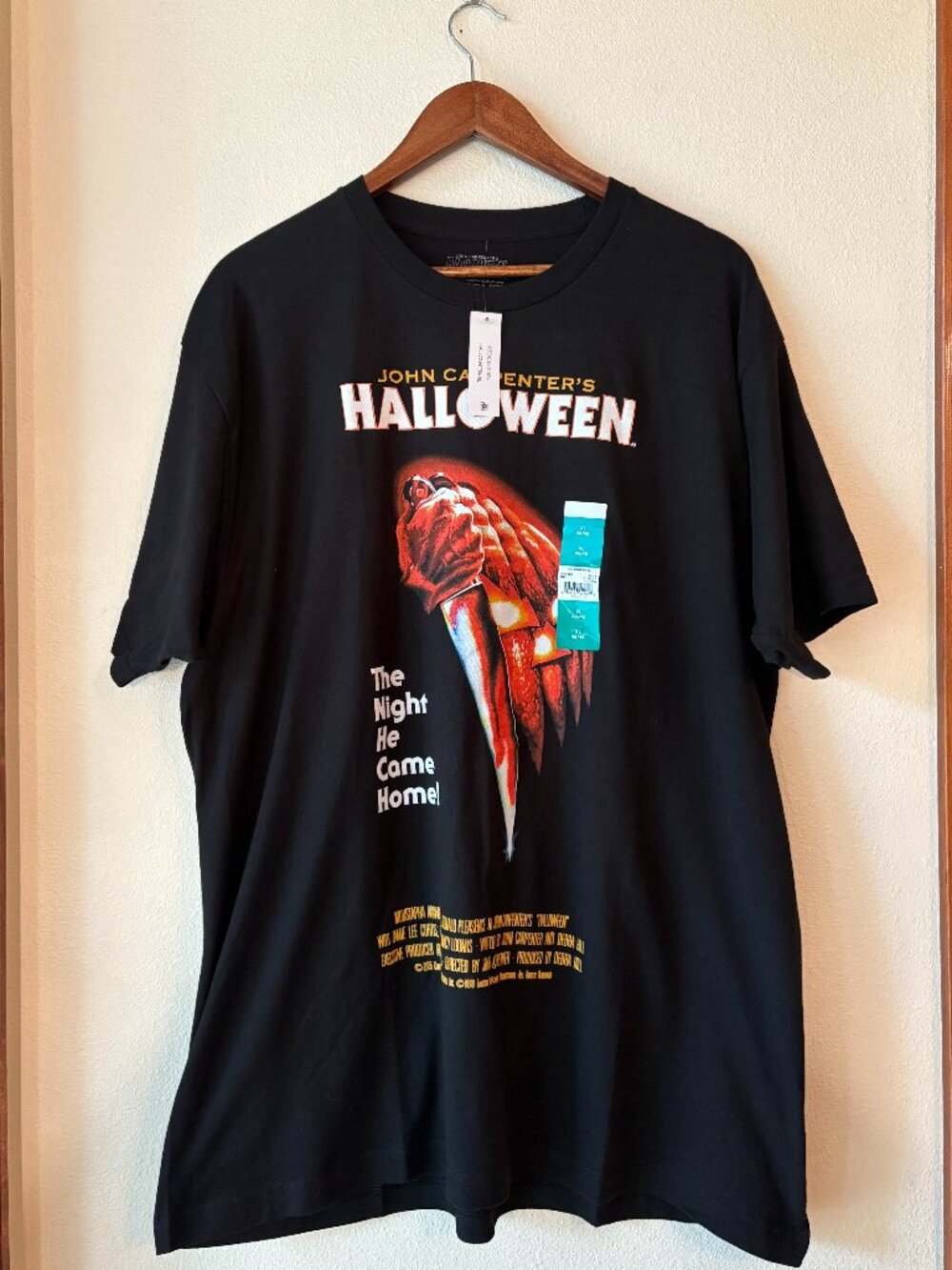 NWT John Carpenter's Halloween Movie Poster Graphic T-Shirt Black Size XL